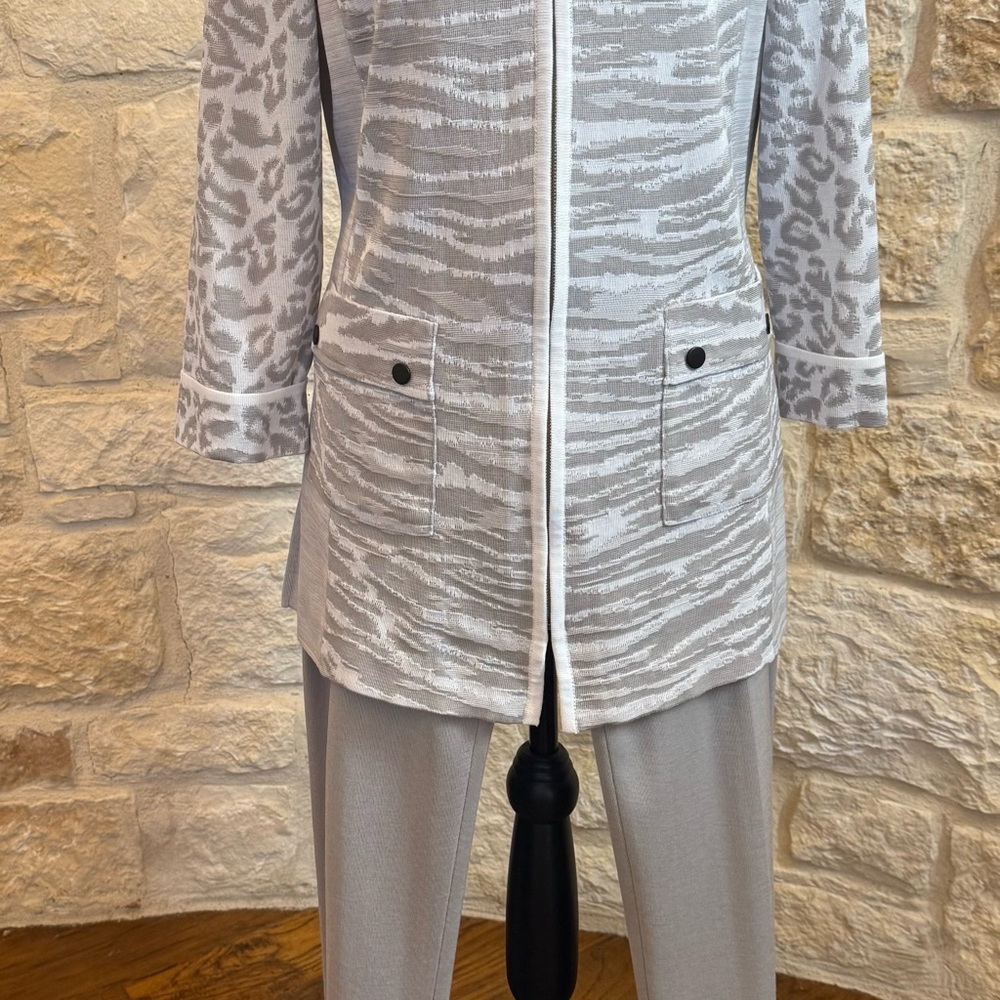 Ming Wang Beige Patterned Women's Jacket - image 6